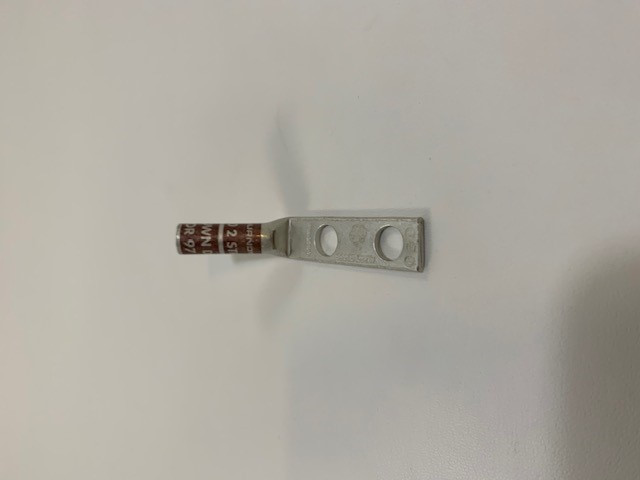 Burndy YAZ2C2TC3845 Lug 2-Hole / 45 Degree / Long Barrel / 2 AWG