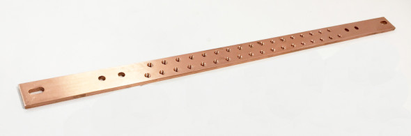 BBHORT119 - 1" x 19" Horizontal Rack Copper Bus Bar Tapped - 3/16" x 1" x 19"  (no kit)