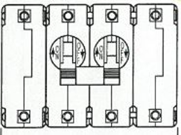 IEG1111-26543-3-V Circuit Breaker 4-Pole 9.5 Amp 250V 50-60 Hertz Double Toggle Handle