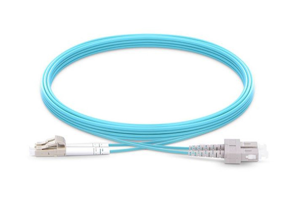 LC UPC to SC UPC Duplex OM3 Armored PVC (OFNR) Patch Cable