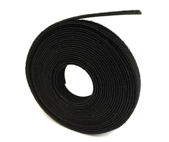 3/8" HOOK AND LOOP BLACK 15 FT ROLL