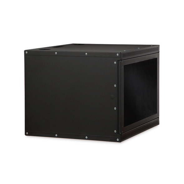 1915-3-100-08 8RU SECURITY WALL RACK ENCLOSURE 20"D UNIV CAGE NUT RAILS 19" EIA MNT BLACK