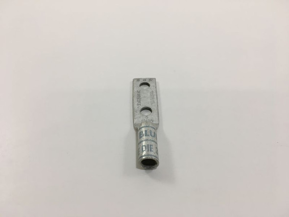 Burndy YAZV6C2TC10E2FX Lug 2-Hole / 6 Awg / #10 Stud / 3/4" Spacing / Long Barrel