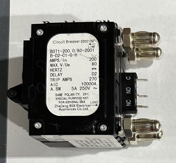 B3T1-200.0/80-2Q01B-D2-C1-G-H Breaker - 2 Pole / 200A / Bullet Style