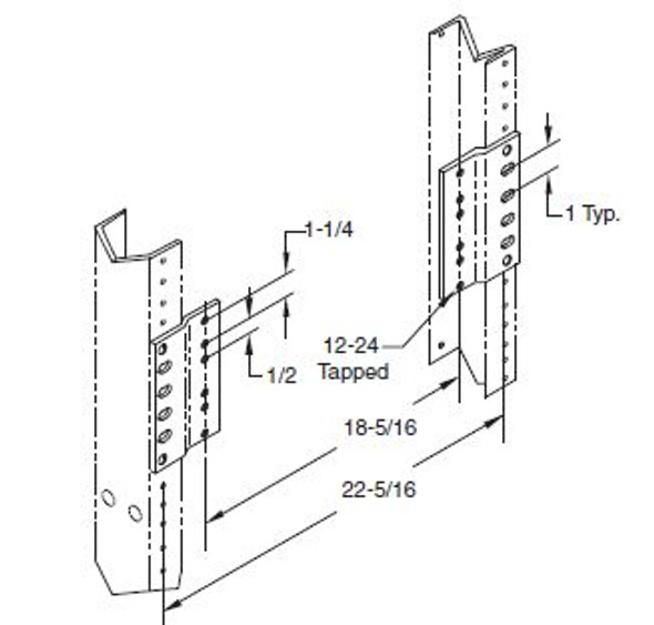 0040890630 - RACK ADAPTER 10SPC FOR 19"X1.7