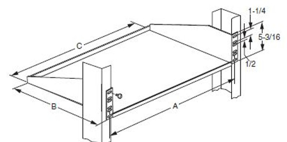 0040770230 - SHELF 12"DX19"W FLUSH MTG STEE