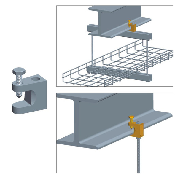 I-BEAM MOUNTING CLIP, ZINC