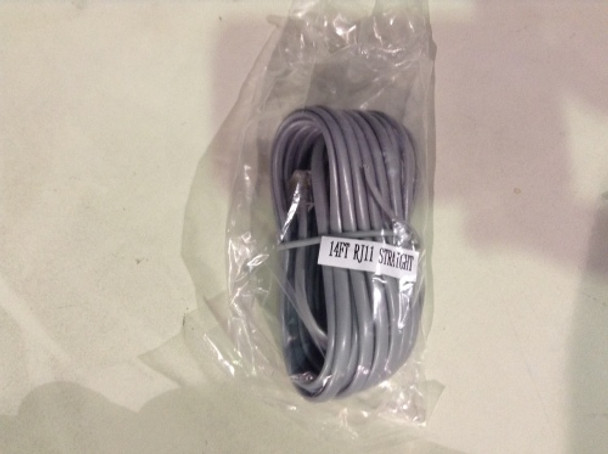 14 FT RJ11 TO RJ11 4 WIRE STRAIGHT PIN 28 AWG FLAT SATIN PVC