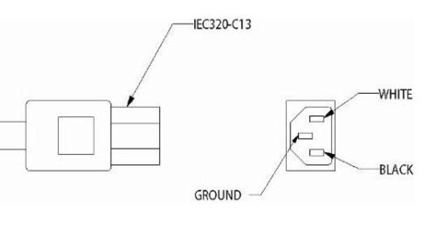 LI2014-UU AC LINE CORD, 20', 14AWG, C13 TO UN-TERMINATED