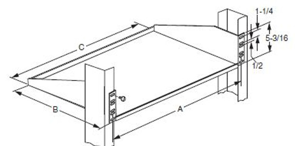 0040770430 - SHELF 10"DX23"W FLUSH MTG STEE