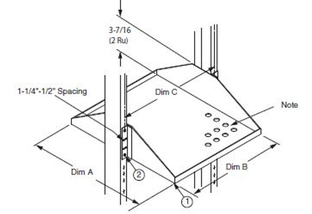 0040620430 - SHELF 19.5"DX19"W CENTER MTG S