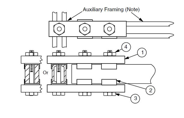 0010240110 - PARALLEL AUX FRAMING CHANNEL T JCT WITH SPLICE BAR