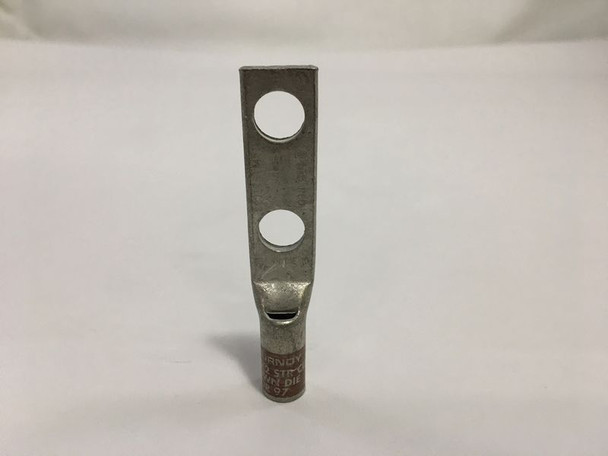 YA2CL2TC38, 2 AWG Cu, 2 Hole, 3/8 Stud, Standard Barrel