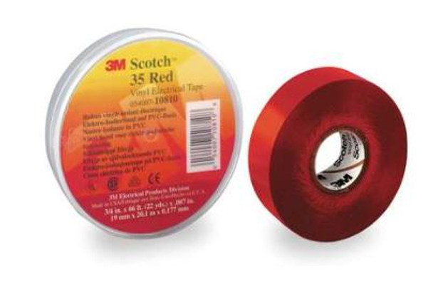 Scotch Electrical Tape 7 MIL, 3/4" x 66 FT., RED