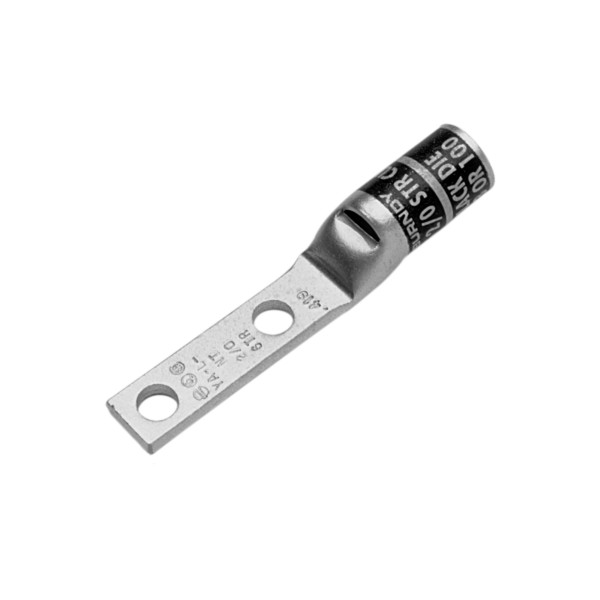 Burndy YA26L2NT14 Lug 2-Hole Straight Narrow Barrel 2/0 Awg
