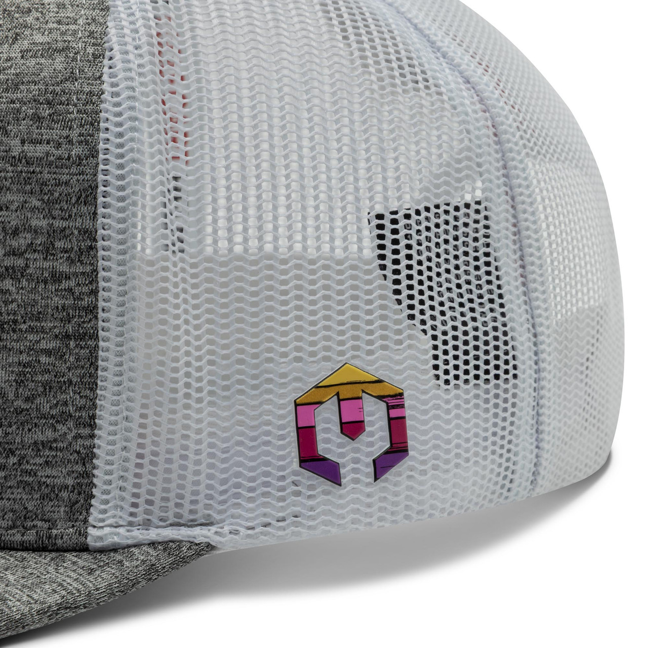 MODZ® Gray Retro Wave Six Panel Flat Brim Trucker Hat