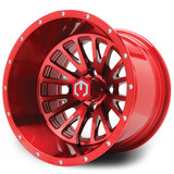 MODZ® Assassin Brushed Red with Ball Mill 14" Golf Cart Wheel