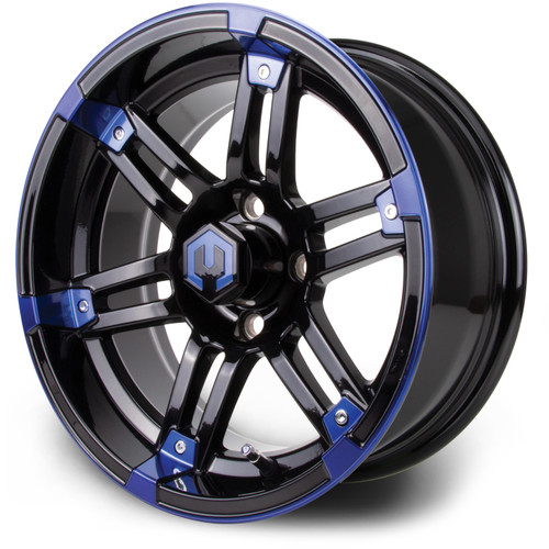 MODZ® Aftershock Blue & Black 14"Golf Cart Wheel