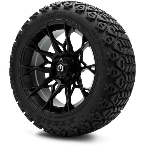 MODZ® 15" Chaos Matte Black Wheels & Off-Road Tires Combo