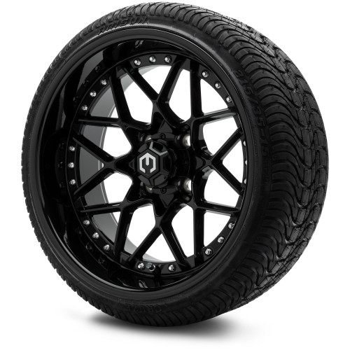 MODZ® 15" Formula Glossy Black Wheels & Street Tires Combo