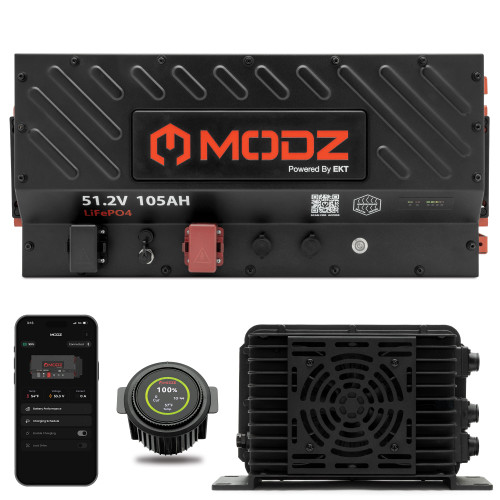 MODZ® Universal 48 Volt (51.2v) 105Ah Slim Lithium Golf Cart Battery Bundle