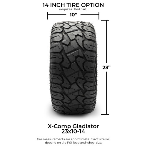 Xcomp® Gladiator 23x10-R14 Steel Belted Radial Golf Cart Tire
