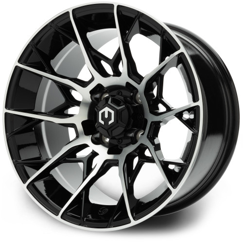 MODZ® Chaos Machined Black 14" Golf Cart Wheel