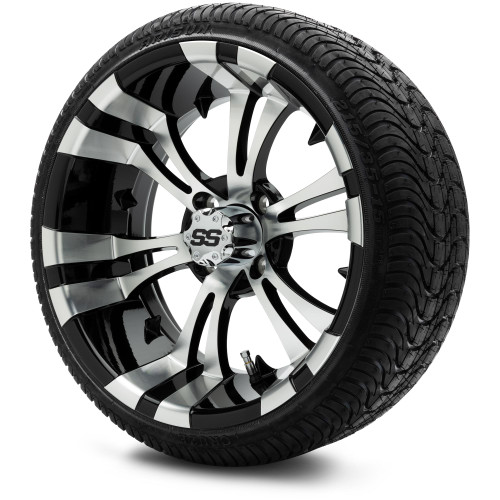 MODZ® 15" Vampire Machined Black Wheels & Street Tires Combo
