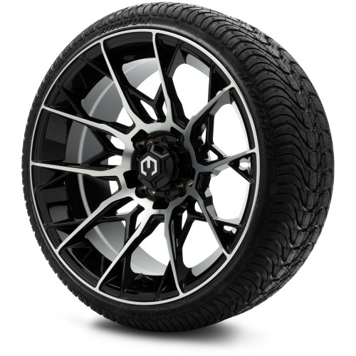 MODZ® 15" Chaos Machined Black Wheels & Street Tires Combo