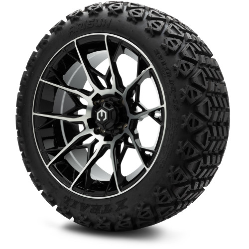 MODZ® 15" Chaos Machined Black Wheels & Off-Road Tires Combo