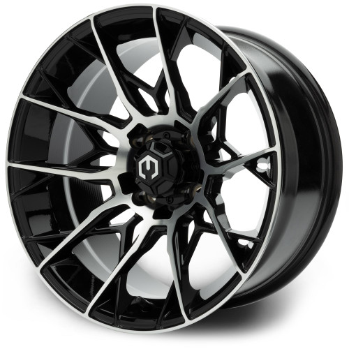 MODZ® Chaos Machined Black 15" Golf Cart Wheel