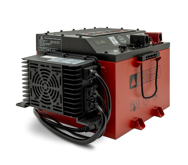 Close-up shot of MODZ lithium golf cart battery