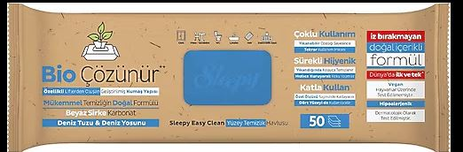 Sleepy Bio Çözünür Yüzey Temizlik Havlusu Denız Tuzu*Yosunu 50 pc