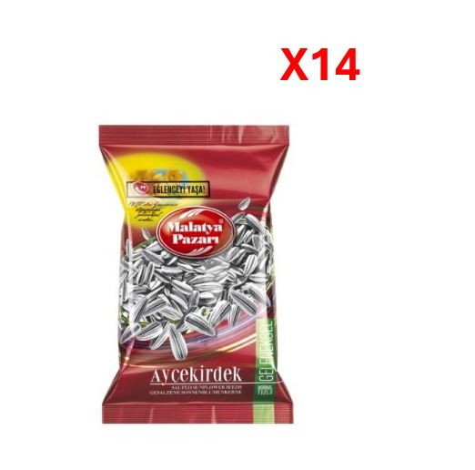 Malatya Pazari White Sunflower Seeds Salted 250 gr x 14