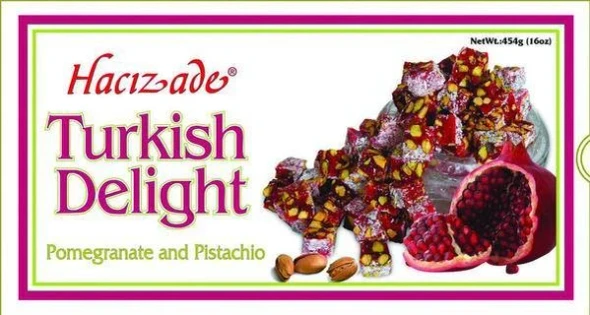 HACIZADE TURKISH DELIGHT POMEGRANATE&PISTACHIO 454g