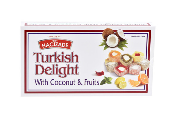 Hacizade Turkish Delight With Coconut 454g