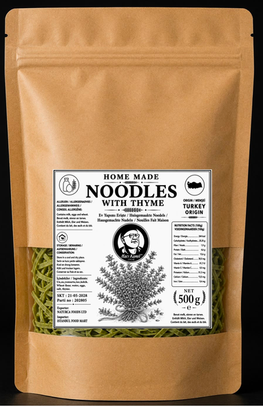HACIKAMIL HOMEMADE NOODLES WITH TYHME 500GR