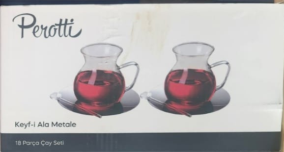 Perotti Keyf-i Ala Metalle 18 pcs Tea Set