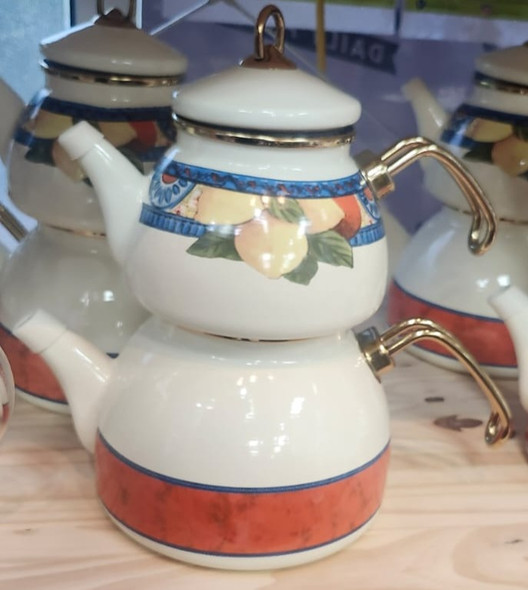 Karaca Amalfi Enamel Turkish Teapot Set