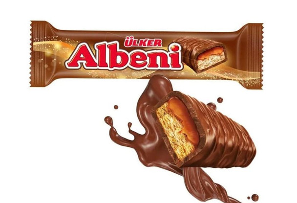 Ulker Albeni 40gr (Chocolate coated bar with caramel and biscuit)