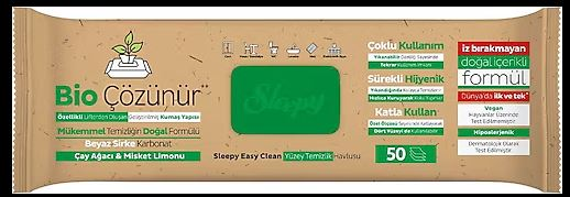Sleepy Bio Çözünür Yüzey Temizlik Havlusu cay agacı*mısket lımonu 50 pc