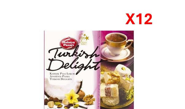 Malatya Pazari Turkish Delight Pasha Mixed 300gr x 12pcs
