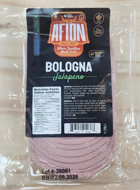 Afion Bologna Sliced Jalapeno 175 gr