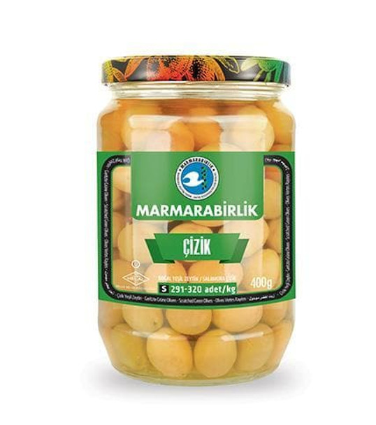 Marmara Birlik Green Scratched Olives (M) 400gr