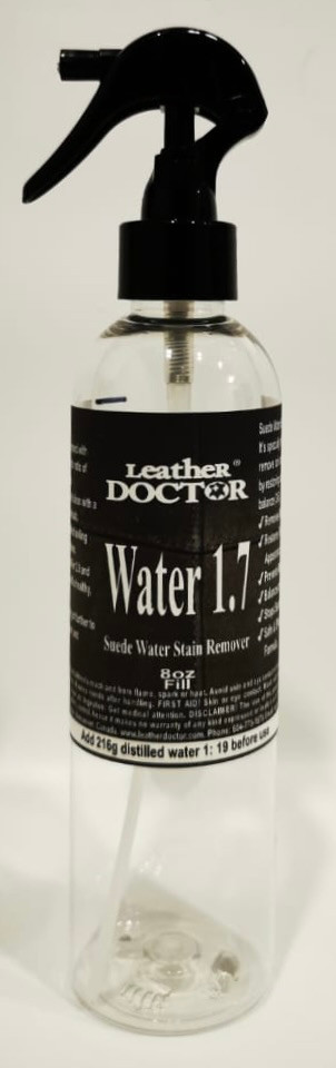 suede water stain prevention distilled water application