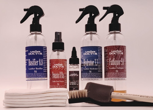 Leather Tarnish Stain Remover Kit P3.hs by Leather Doctor removes practically most stains that derive from metal including the rusty residue from blood stains.