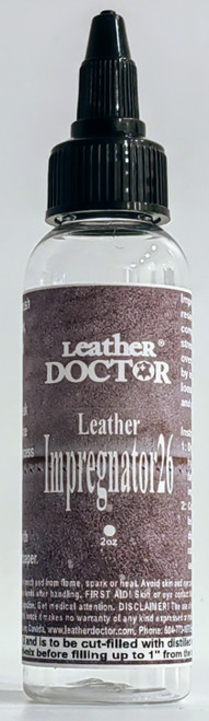 Leather Impregnator 26 by Leather Doctor is a resin-blend compound that strengthens overstretched leathers by impregnating the loose fiber structure and microcracks. Before use, it should be mixed and filled with distilled water.