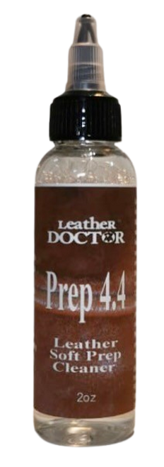Leather Prep 4.4 by Leather Doctor is a water-based prep cleaner that works on heavy soiling for pH-sensitive leather, nubuck, and suede, without side effects. 2oz.