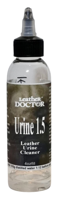 Leather Urine Cleaner 1.5 by Leather Doctor is a pH 1.5 balanced specialty urine cleaner and neutralizer from reverting the leather into a sticky rawhide. 4ozfill