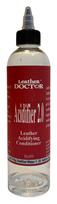 Leather Acidifying Conditioner 2.0 by Leather Doctor® is a professional-grade Leather-Safe™, pH 2.0 balanced acidifying rinse conditioner scientifically designed to restore and maintain leather’s natural pH balance. 8ozfill 